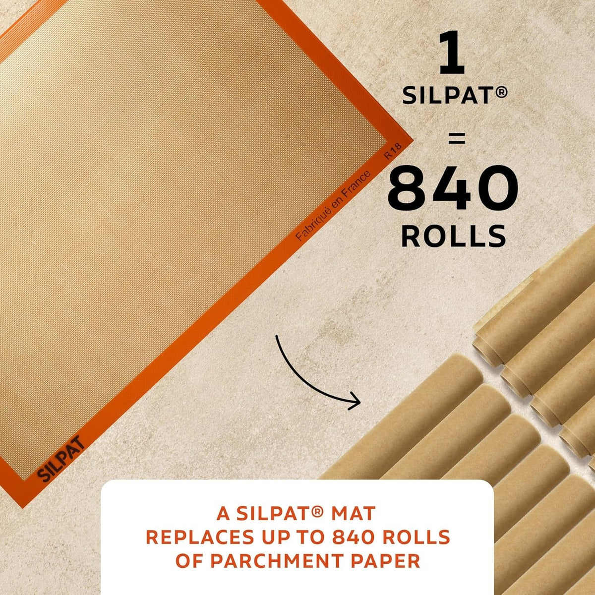 The Original Premium Non-Stick Silicone Baking Mat, Full Size, 16-1/2" X 24-1/2"