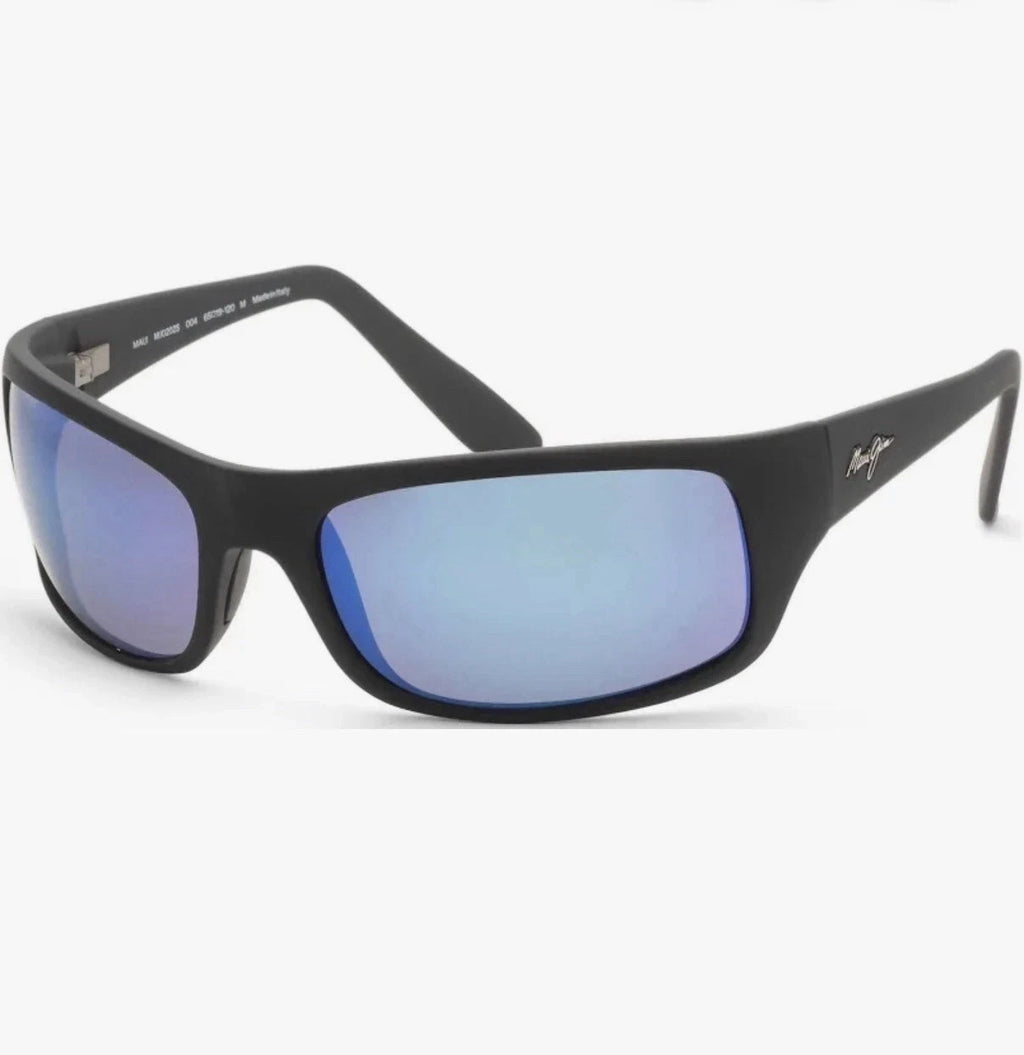 Maui Jim Peahi Black Matte Rubber / Blue Hawaii Polarized Lenses B202-2M NEW