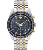 NEW Genuine EMPORIO ARMANI Chronograph Sport Two tone Blue Dial Men Watch AR6088 - product image