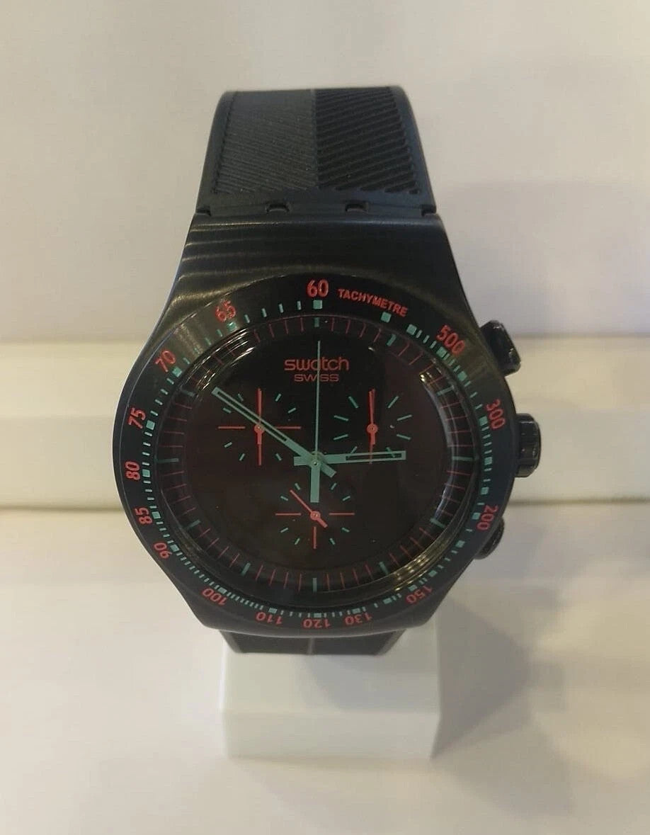 Swatch Irony Chrono Mint IN Dark Men's Wristwatch YOB105 New In Box
