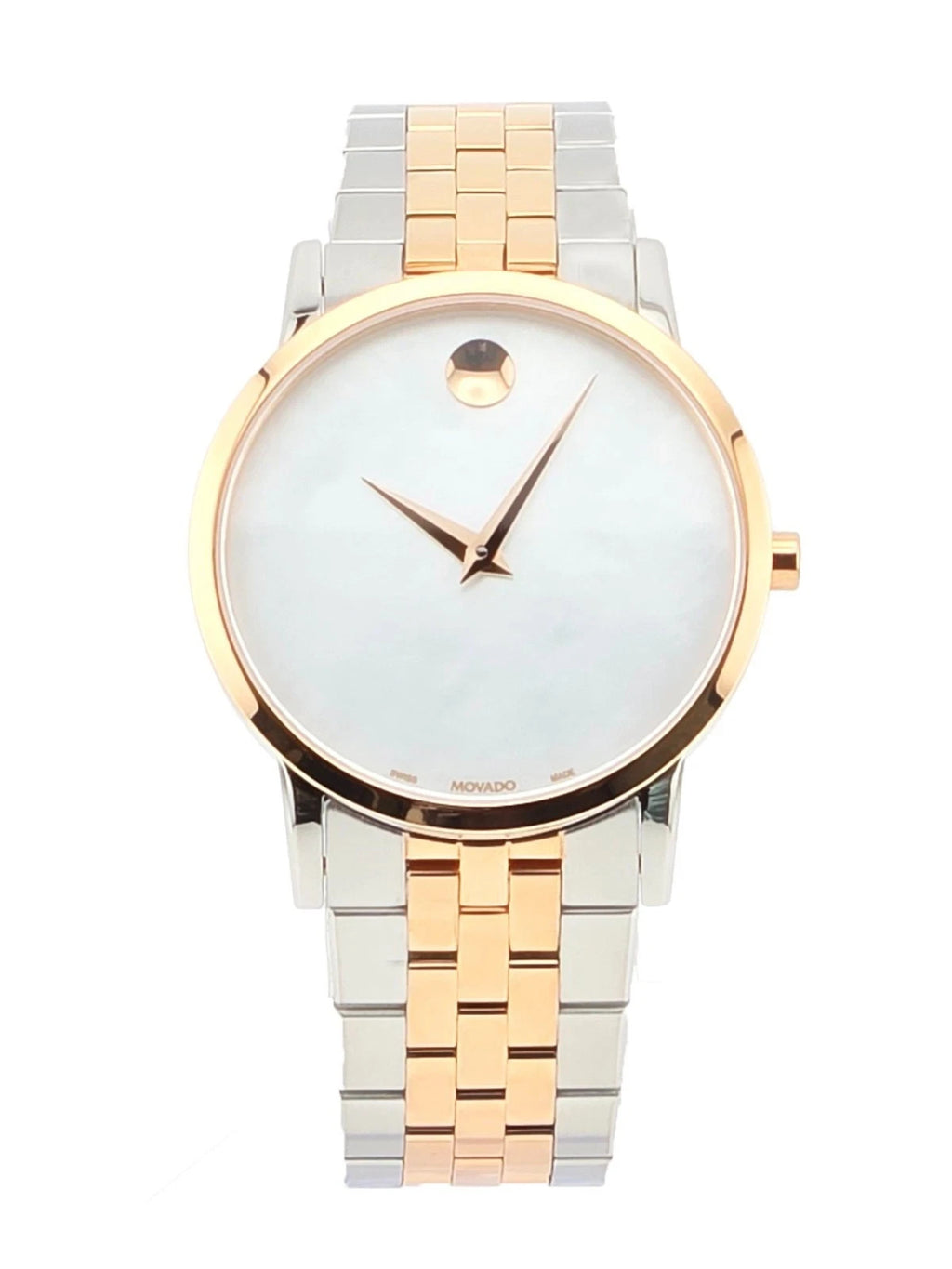 Movado Museum Classic Women's White MOP Dial Two Tone Watch - 0607629