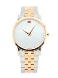 Movado Museum Classic Women's White MOP Dial Two Tone Watch - 0607629