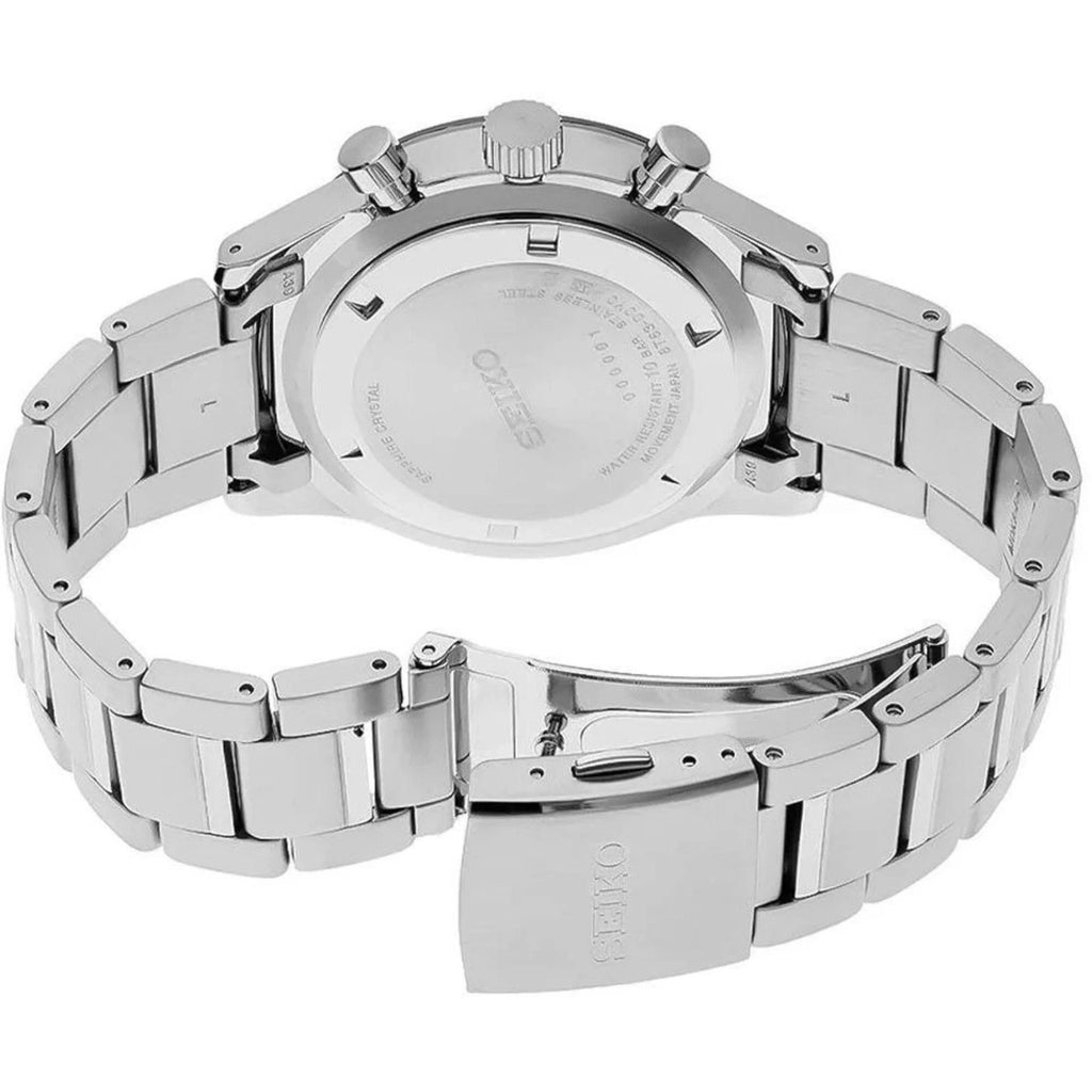 Seiko Men's Watch Quartz Chronograph Blue Dial Stainless Steel Bracelet SSB445P1