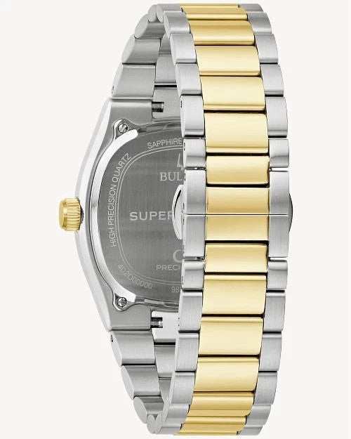 *BRAND NEW* Bulova Super Seville Black Dial Two-tone Bracelet Men's Watch 98B458
