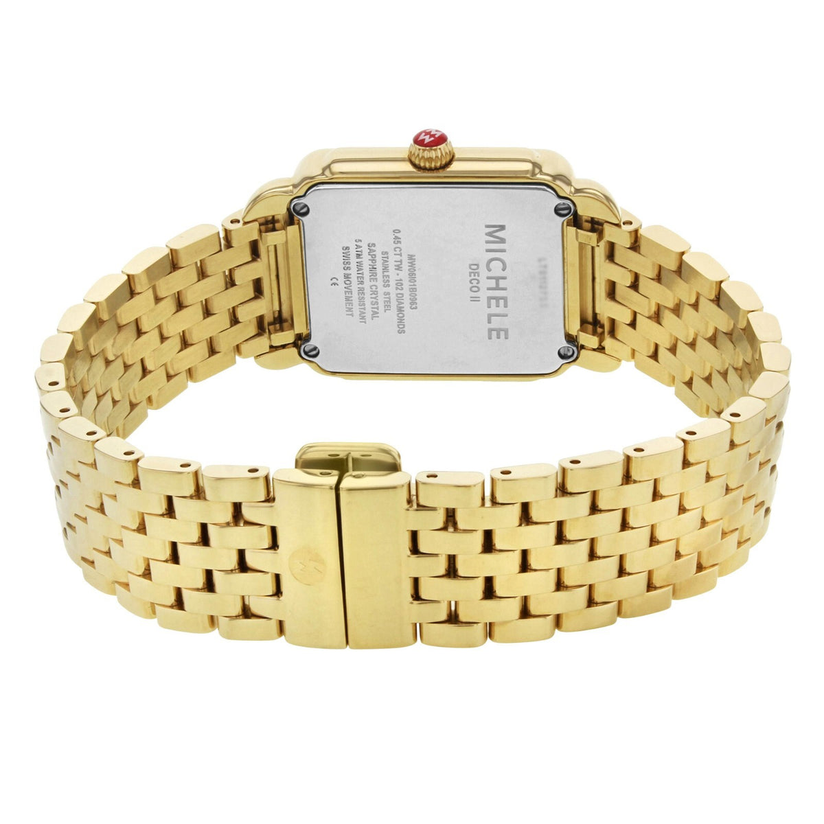 Michele Deco II Mid Size 26 mm Gold Tone Diamond Bezel Diamond Dial Ladies Watch - product image