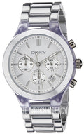 Ladies DKNY NY8262 Silver Tone Chronograph Quartz Date Watch New In Box