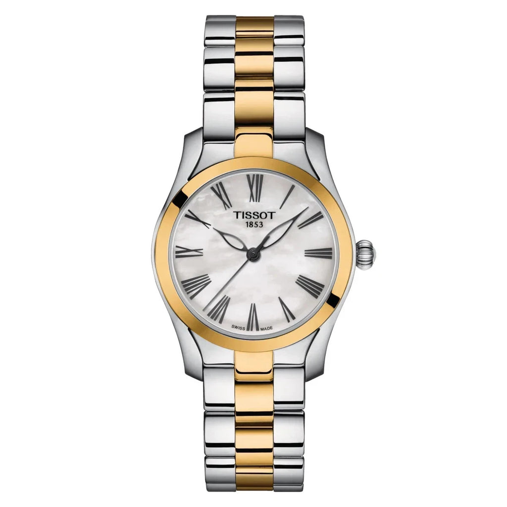 Tissot T-Lad Two-Toned Mother-of-Pearl Dial Women's Watch T1122102211300 New