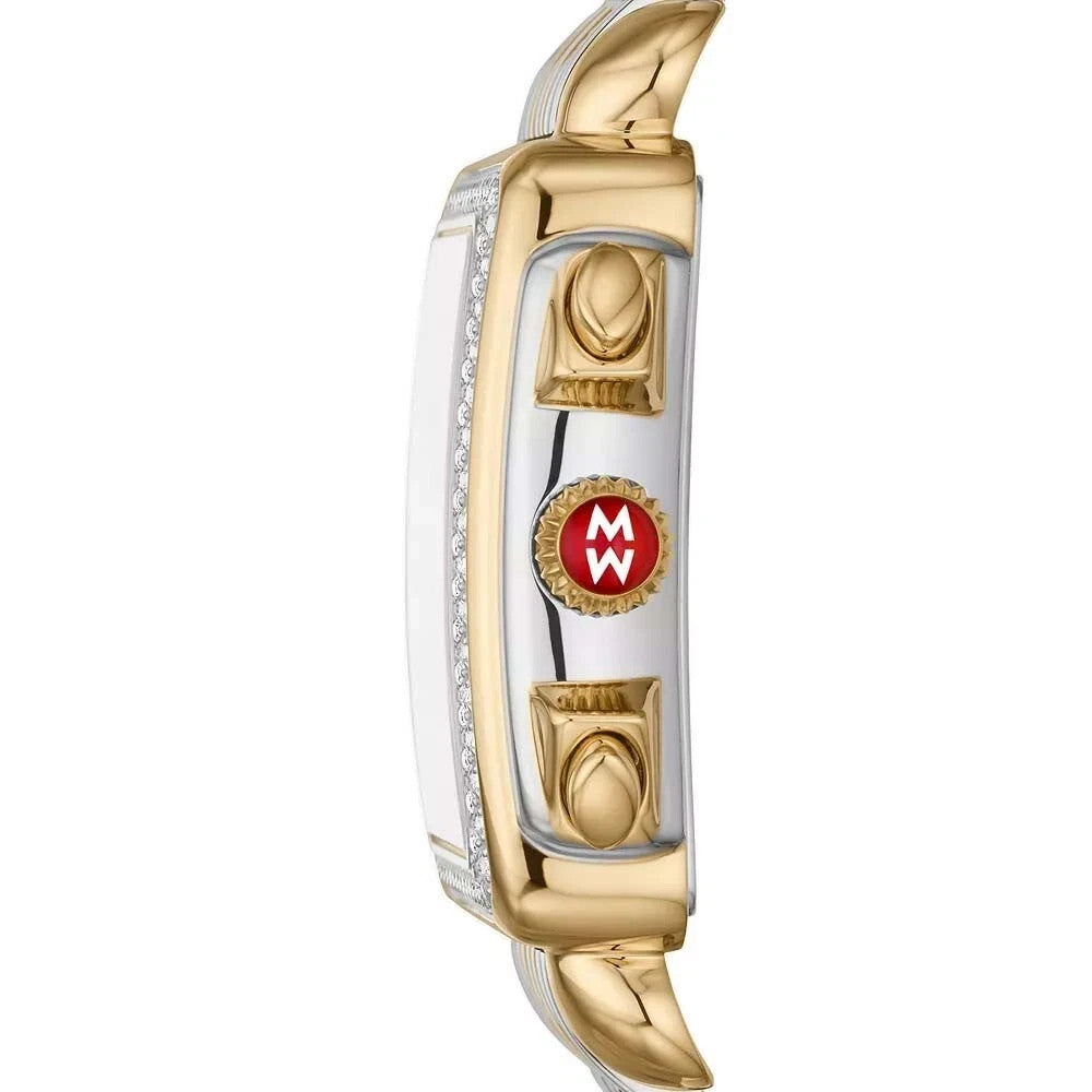 Michele Deco Diamond Gold Two-Tone MOP Diamond watch MWW06A000776 100% Authentic