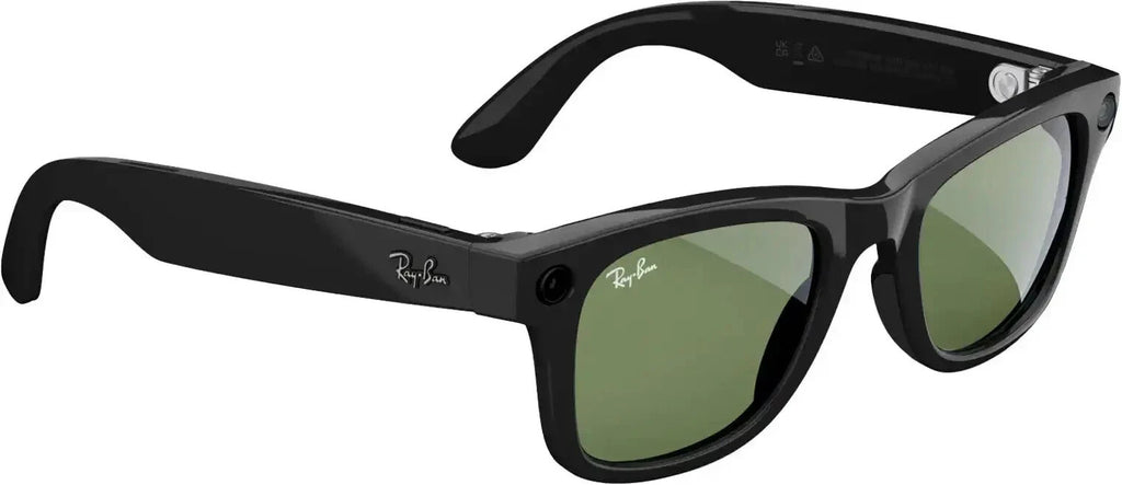 Rayban Meta - Wayfarer Smart Glasses Green Lens 4006 Shiny Black/Green Open Box