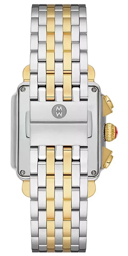 Michele Deco Chronograph Gold Two-Tone MOP Diamond Dial watch MWW06A000779 New