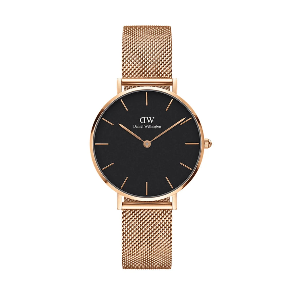 Daniel Wellington Petite 32mm Melrose RG Black Watch DW00100161 New In Box