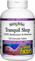 Natural Factors Tranquil Sleep Chewable Melatonin 5-HTP 120 Tablets Exp 03/27