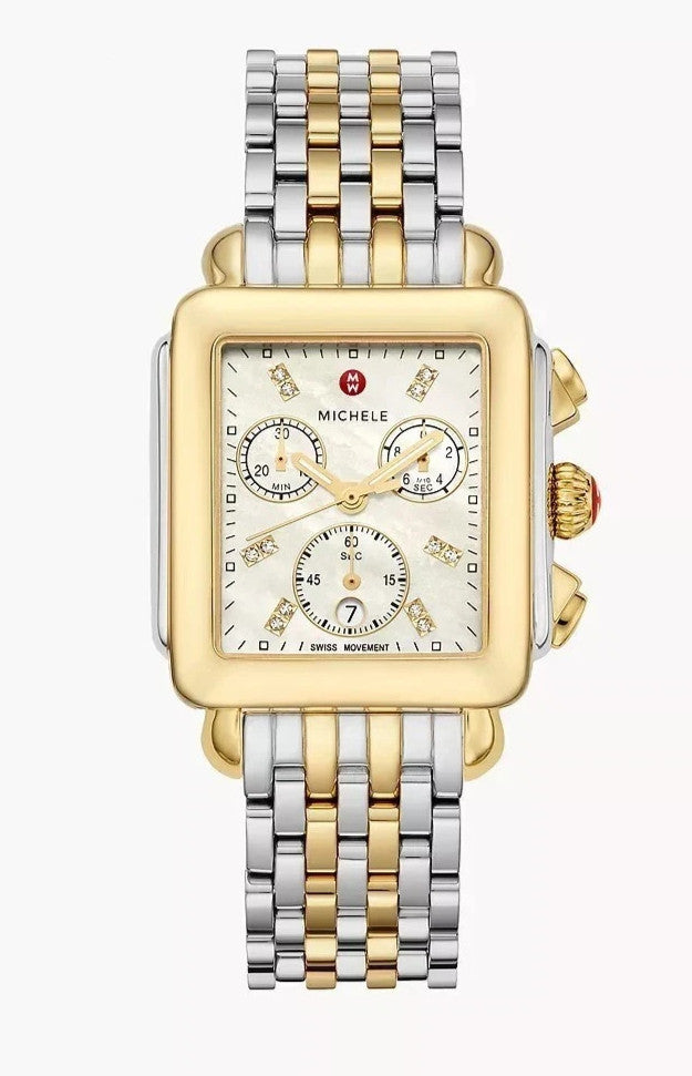 New Michele Deco MOP Diamond Dial Ladies Watch MWW06A000779 100% Authentic New