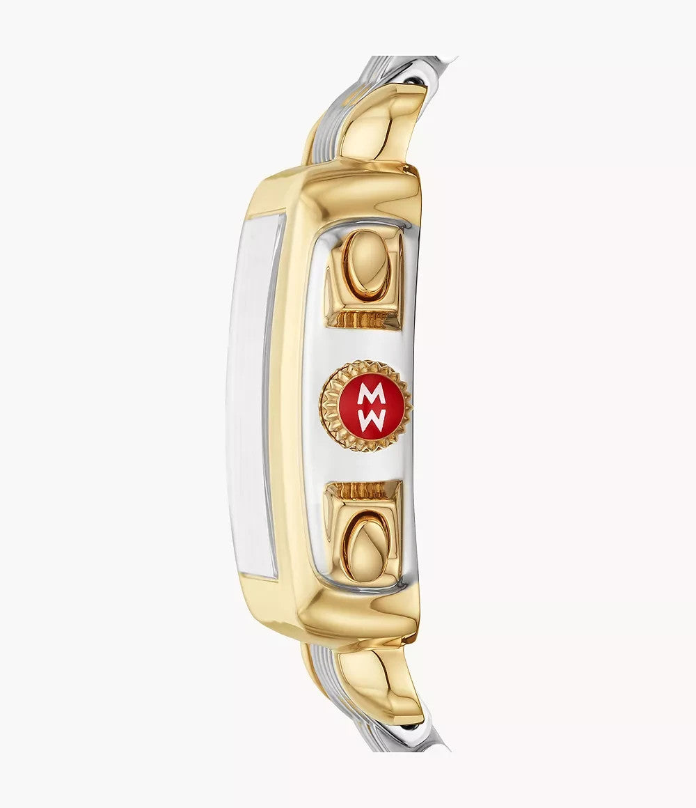 Michele MW06101C5963 Deco Two-Tone 18K Gold-Plated Diamond Dial Watch New In Box