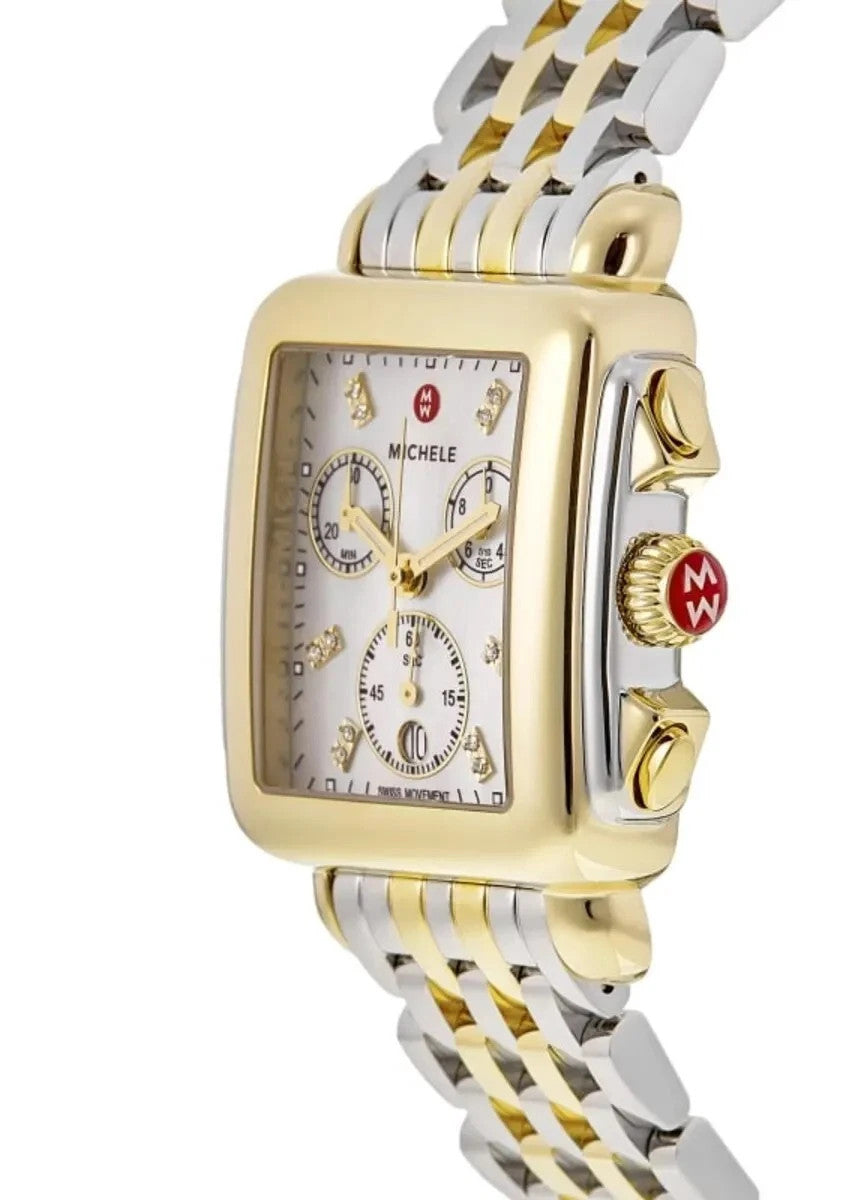 New Michele Deco MOP Diamond Dial Ladies Watch MWW06A000779 100% Authentic New