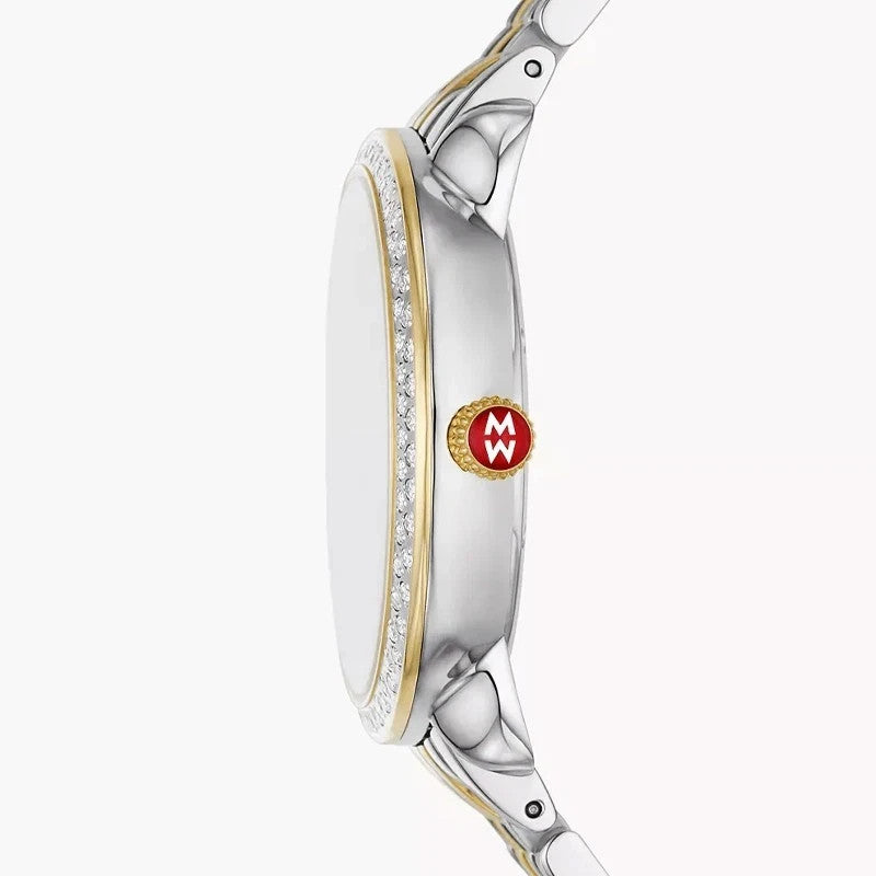 New Michele Serein Mid Two-Tone 36mm Diamond Women's Watch MWW21B000138