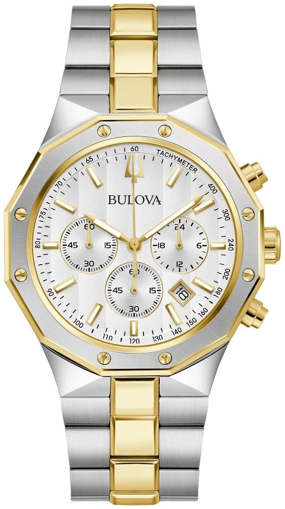 Bulova Prestige Chrono Dodecagon Two Tone Mens Watch 98B450 New In Box