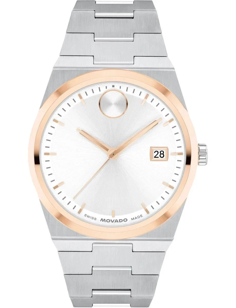 Movado Bold Quest 40mm White Dial Two-Tone Stainless Steel Men's Watch 3600972
