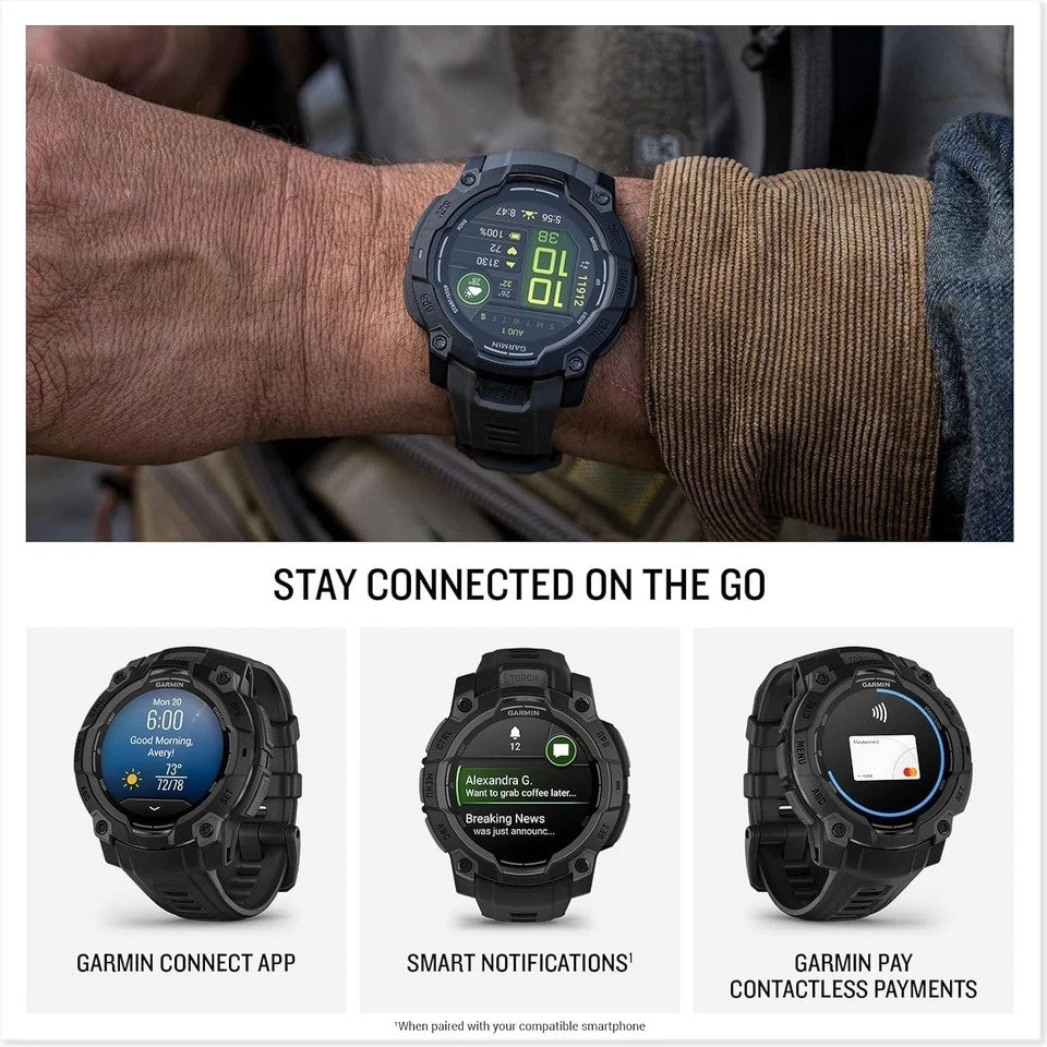 Garmin Instinct 3 AMOLED 45mm Multi-Band GPS Smartwatch (Black)