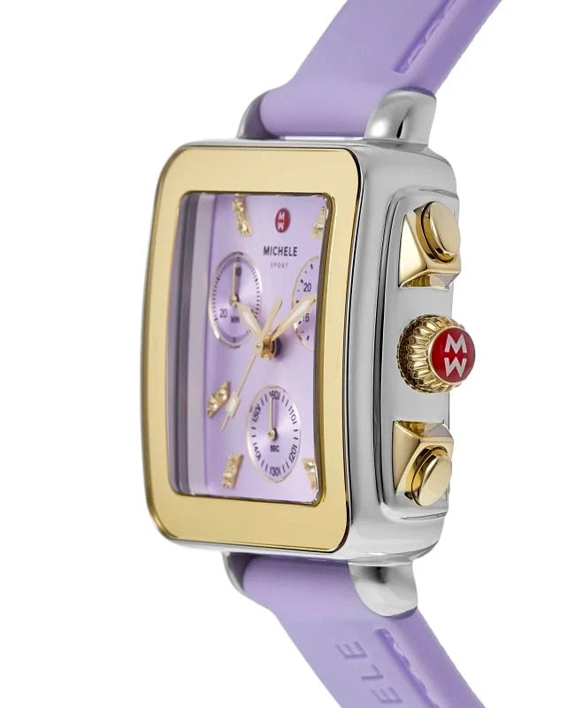 Michele Deco Sport Lavender Dial Silicone Strap Women's Watch MWW06K000061
