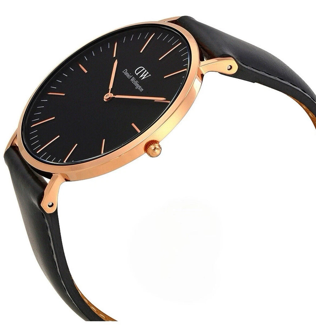 DANIEL WELLINGTON DW00100127 Classic Sheffield Black Dial 40 MM Watch New In Box