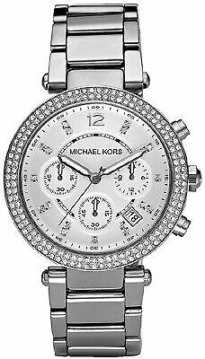 Michael Kors Chrono Whie Dial SS Quartz Womenss Watch MK5353 100% Authentic