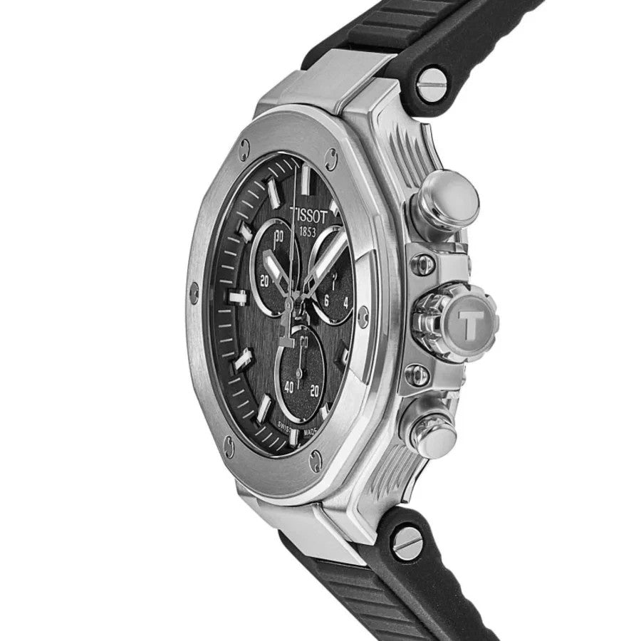 New Tissot T-Race Chronograph Black Dial Rubber Men's Watch T141.817.17.051.00