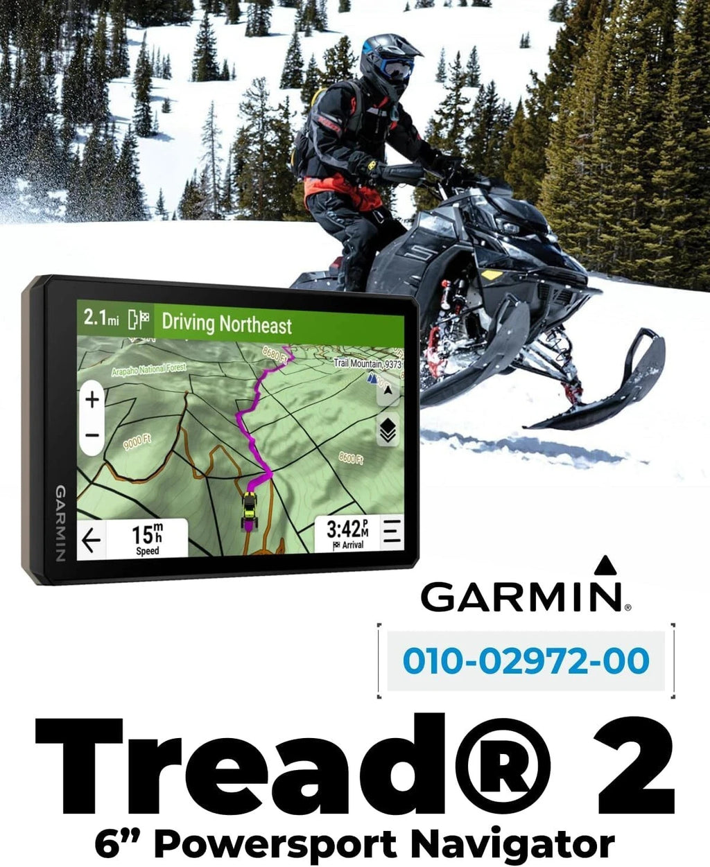 Garmin Tread 2 6in Powersport Navigator Preloaded Mapping 010-02972-00 Open Box