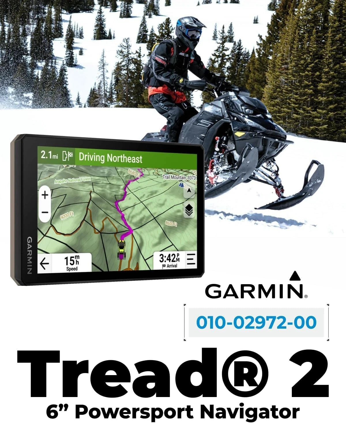 Garmin Tread 2 6in Powersport Navigator Preloaded Mapping 010-02972-00 Open Box