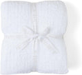 Barefoot Dreams Unisex CozyChic Ribbed Throw Blanket  White 54"x72"