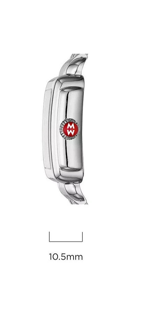 Michele Deco Madison Steel Diamonds With  Silver Sunray Lady Watch MWW06T000163