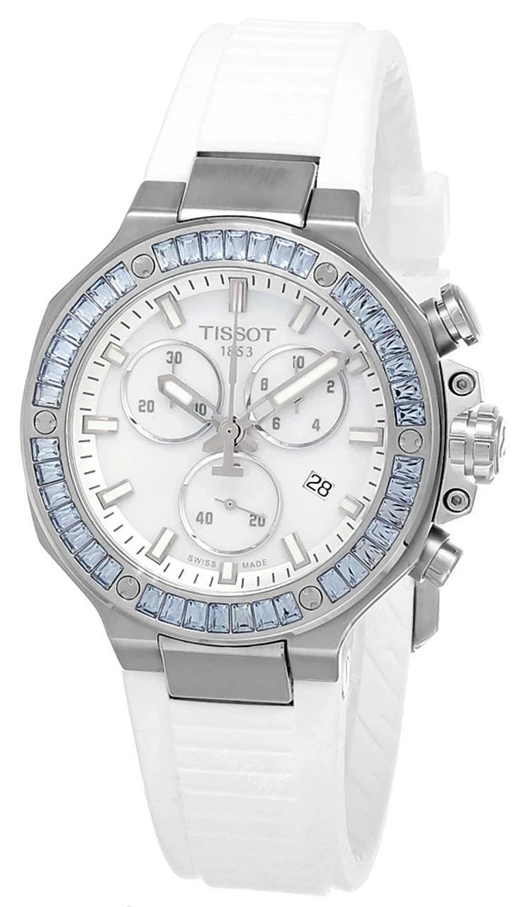 Tissot T-Race Quartz Chronograph 38 MM MOP Dial Watch T141.817.97.111.00 New