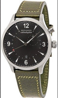 Movado Heritage Black Dial Green Leather Strap 3650029 New In Box