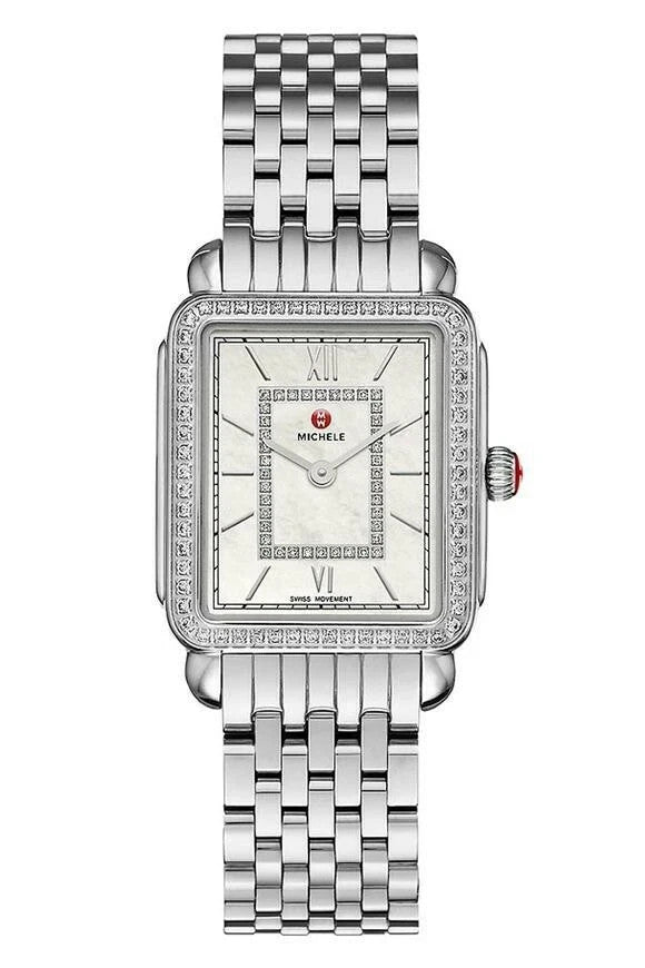 Michele Deco II Mid-Size Diamond Dial Ladies Watch MWW06I000001 New 100% Auth
