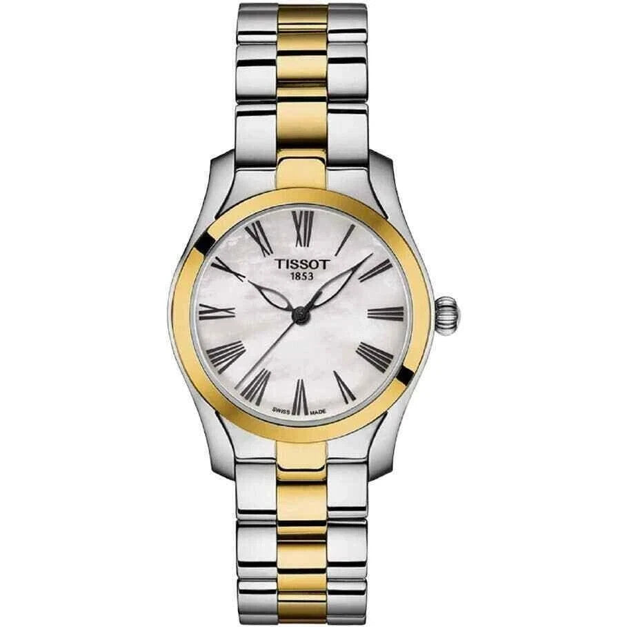TISSOT T-WAVE T112.210.22.113.00 MOP DIAL PVD GOLD STEEL LADIES WATCH 30MM NEW