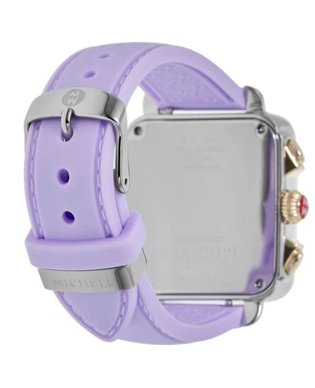 Michele Deco Sport Lavender Dial Silicone Strap Women's Watch MWW06K000061