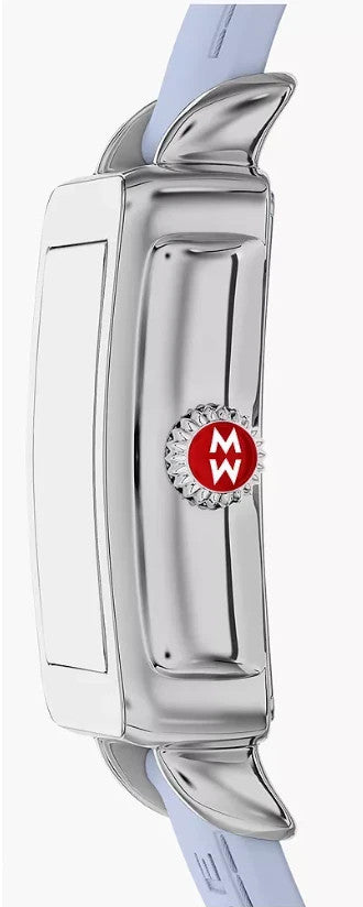 Michele Silver case Light Blue Silicone Ladies Deco Sport MWW06H000006 New