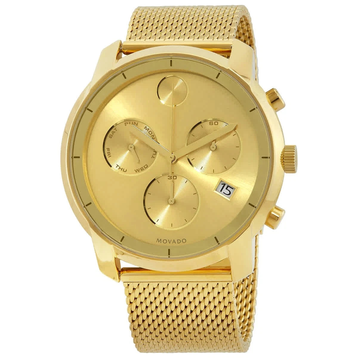 Movado Bold Chronograph Gold Dial Men's Watch 3600372 New In Box