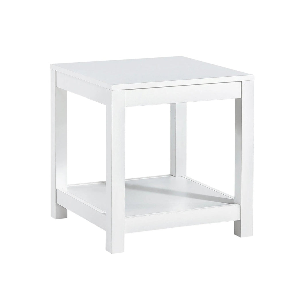 Simple white side table , 2-tier small space end table ,modern night stand, sofa table, side table with storage shelve - PremiumBrandGoods