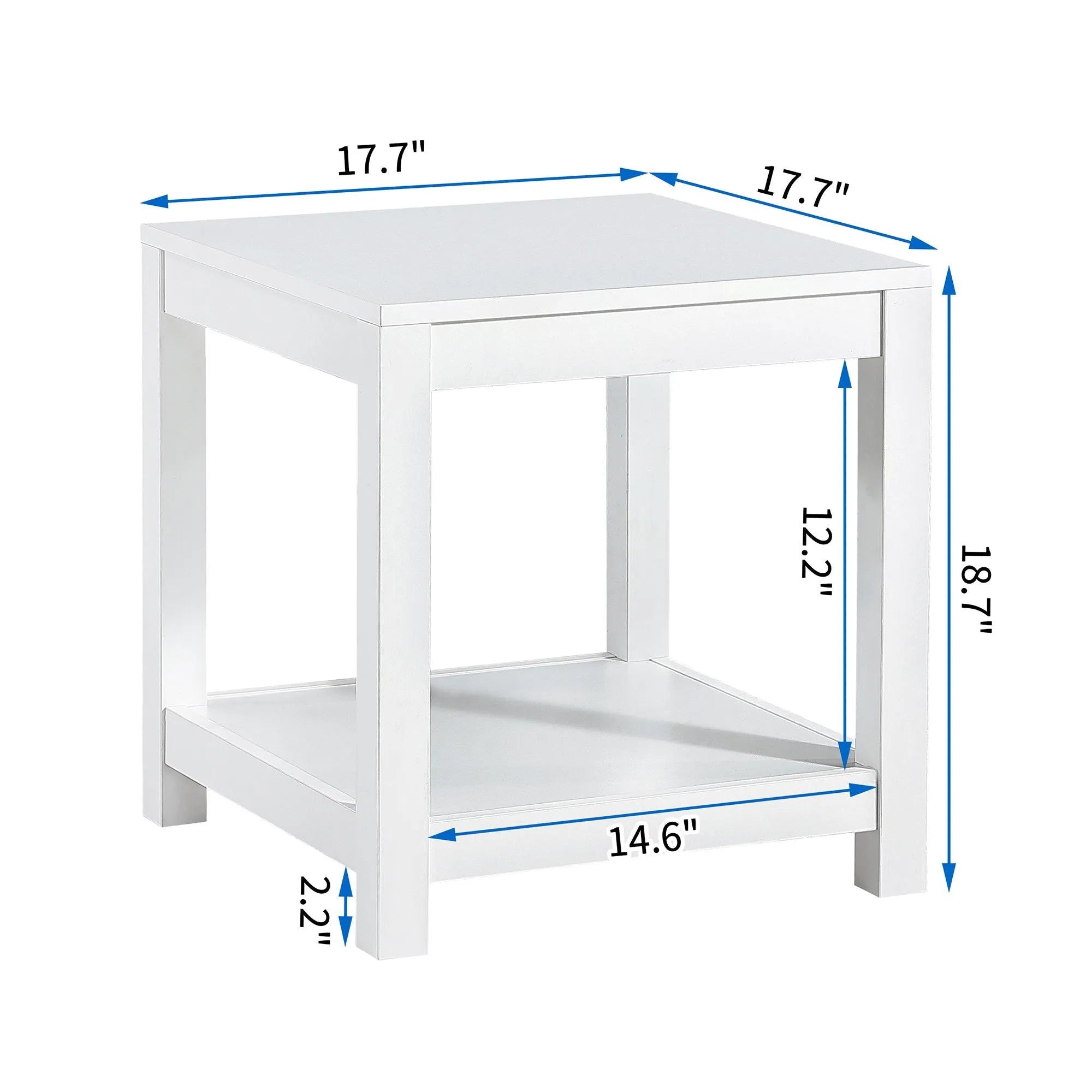 Simple white side table , 2-tier small space end table ,modern night stand, sofa table, side table with storage shelve - PremiumBrandGoods