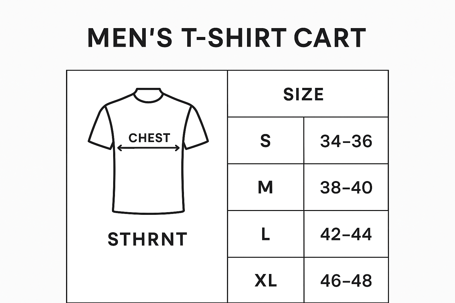 Sizing chart