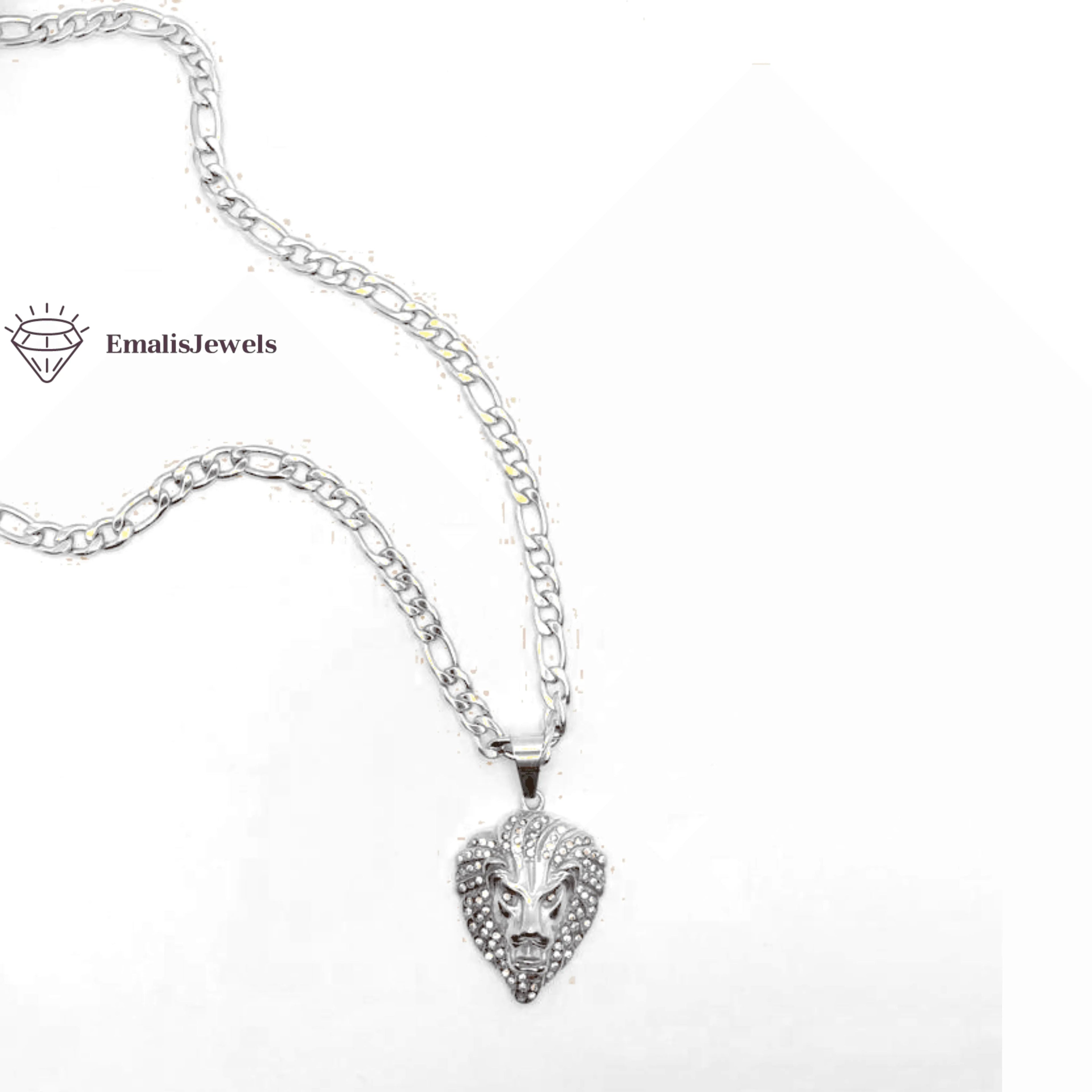 Stainless Steel Chain Necklace and Stainless Steel Lion Pendant - PremiumBrandGoods