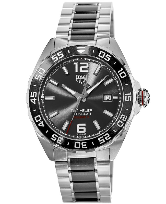 Tag Heuer Formula 1 Automatic Date Grey Dial Stainless Steel & Ceramic Men's Watch WAZ2011.BA0843