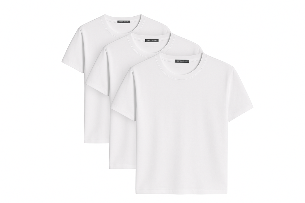 Men's 3-Pack Solid 100% Cotton Crew Neck T-Shirts with Double Ribbed Collar, Sizes S-5XL