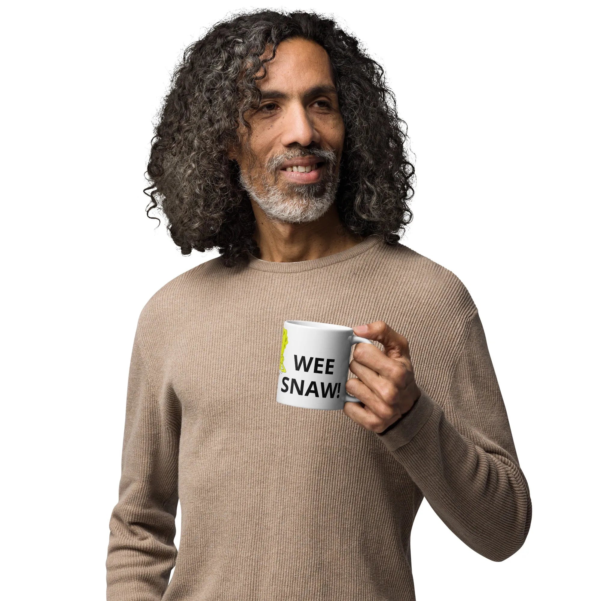 White glossy mug WEE SNAW BOB SPONGE - PremiumBrandGoods